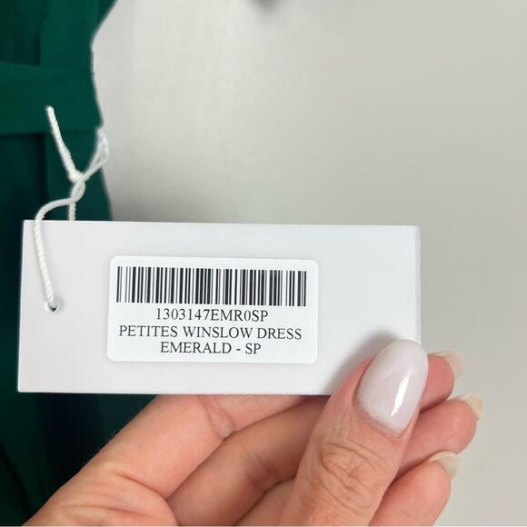 NWT Reformation Petites Winslow Dress Emerald sz SP Boho Jewel Tone Earthy - Picture 10 of 10